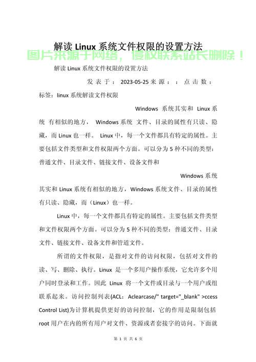 Linux文件访问权限设置详解，如何正确设置Linux文件访问权限，避免安全风险？，如何正确设置Linux文件权限，防止黑客入侵你的系统？ 第1张