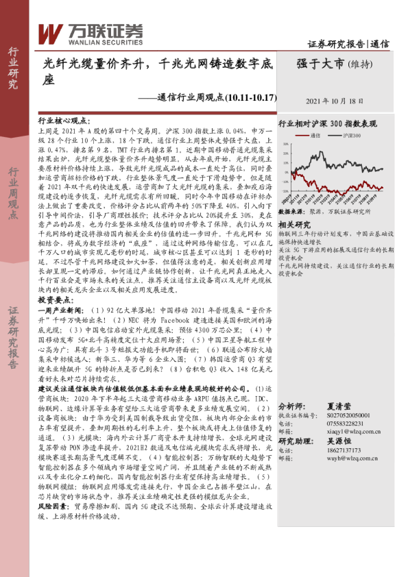 光纤机房股票行情怎么样