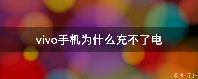 手机为什么充不了电